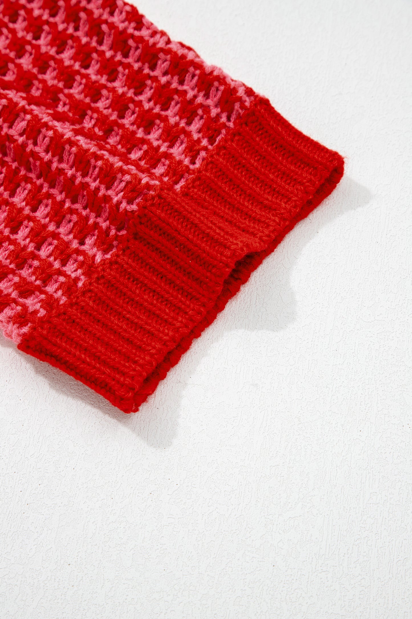 Red 3/4 Draped Sleeve Slouchy Sweater