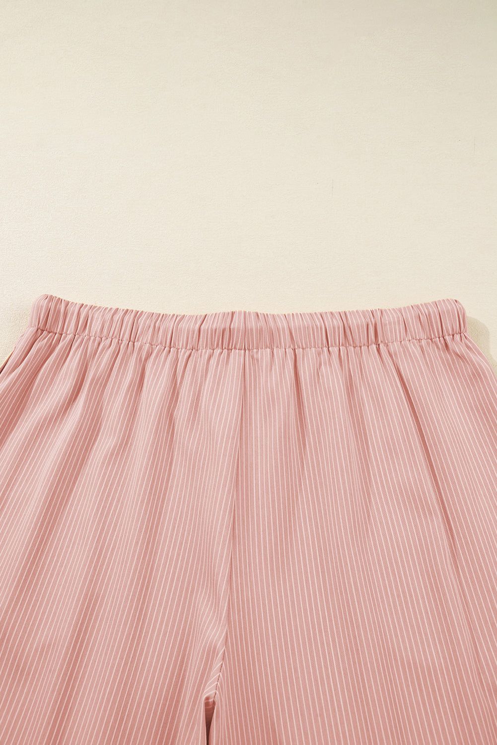 Pink Stripe Drawstring Plus Size Loose Pants