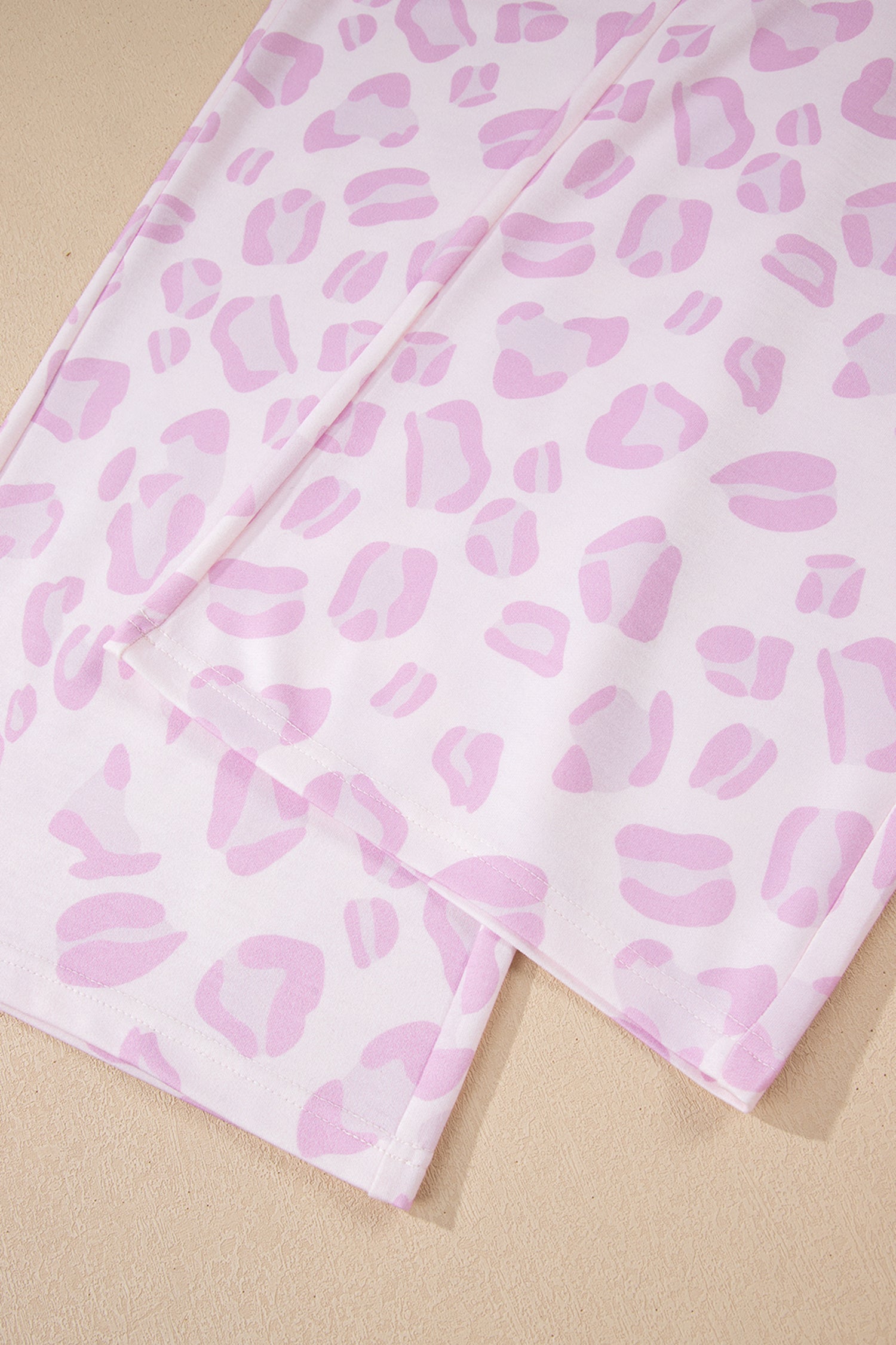 Pink Leopard Two Piece Top and Pants Set