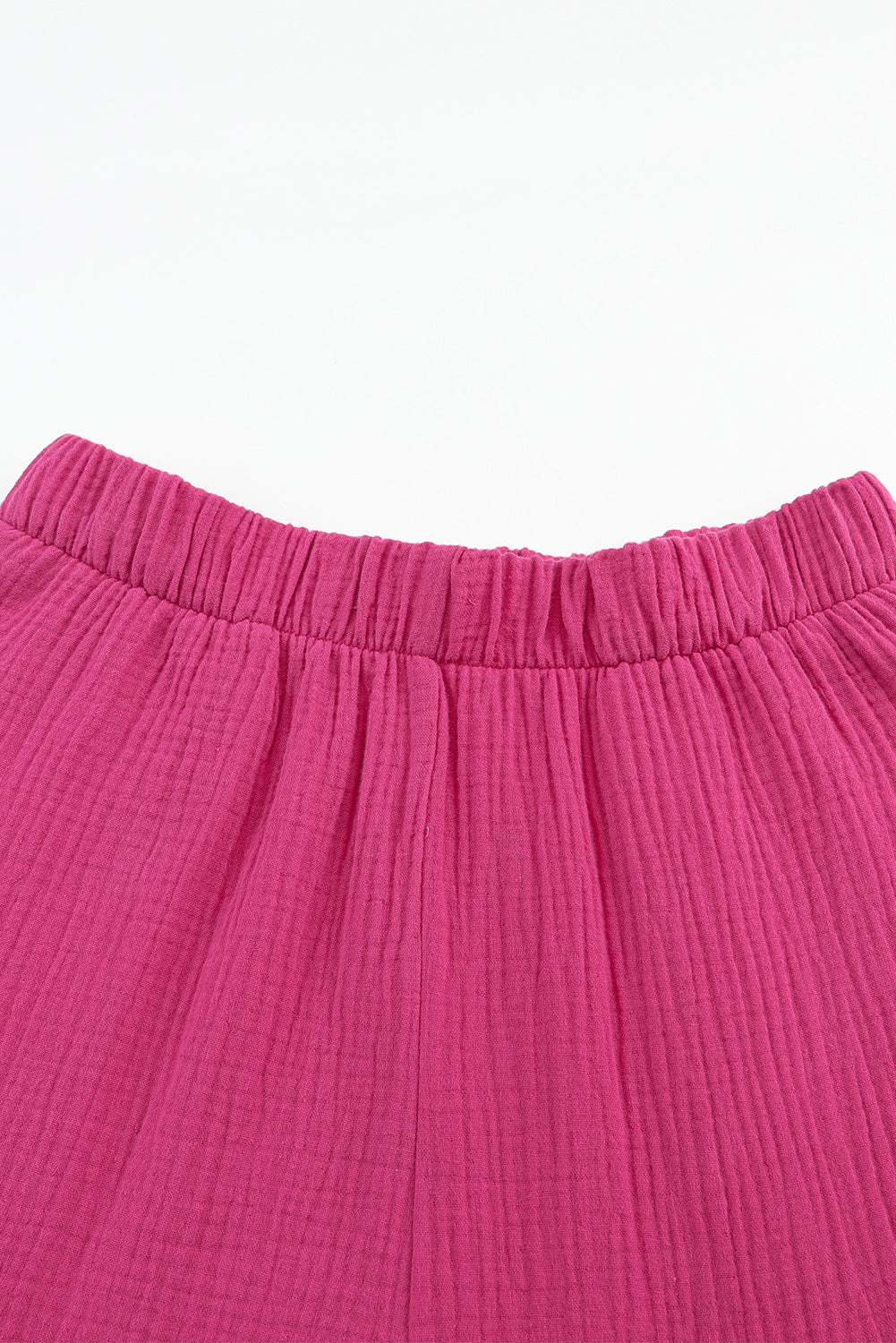 Rose Textured High Waist Ruffled Bell Bottom Pants