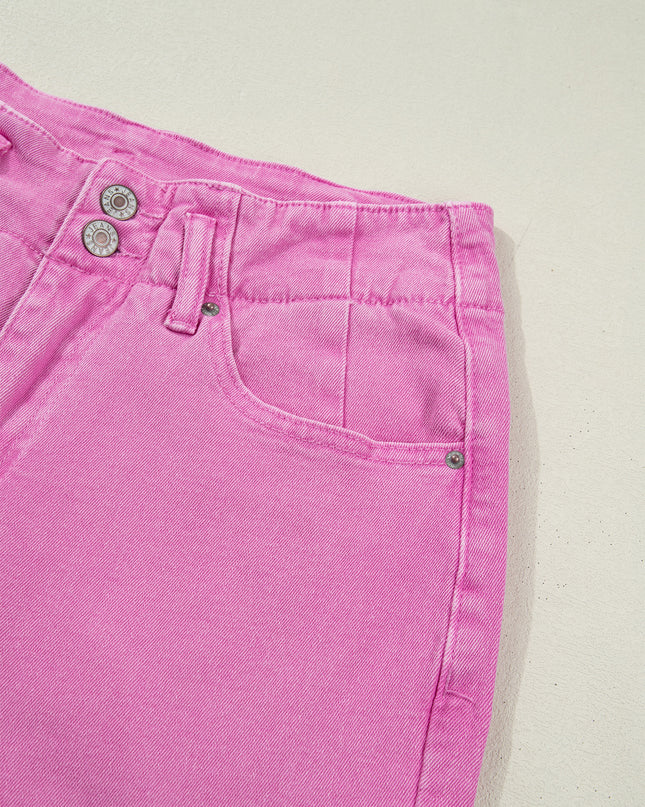 Mist 2-Button High Waist Flared Bottom Jeans