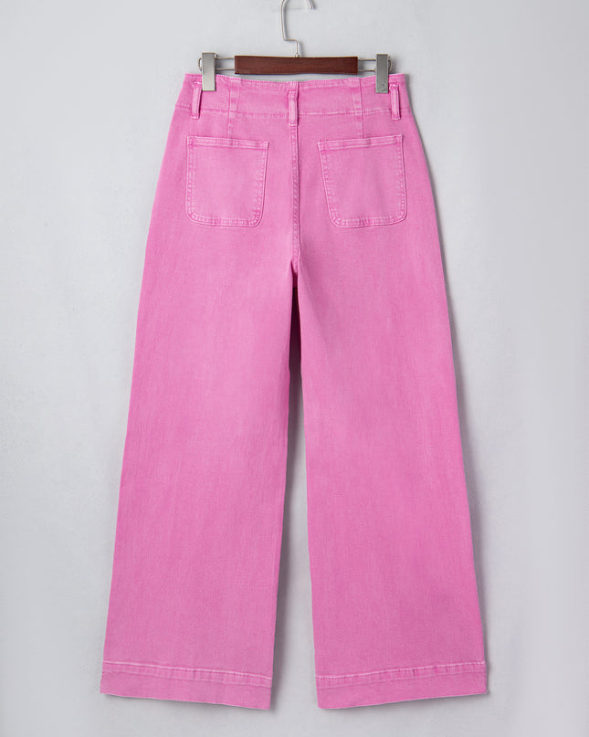 Mist 2-Button High Waist Flared Bottom Jeans