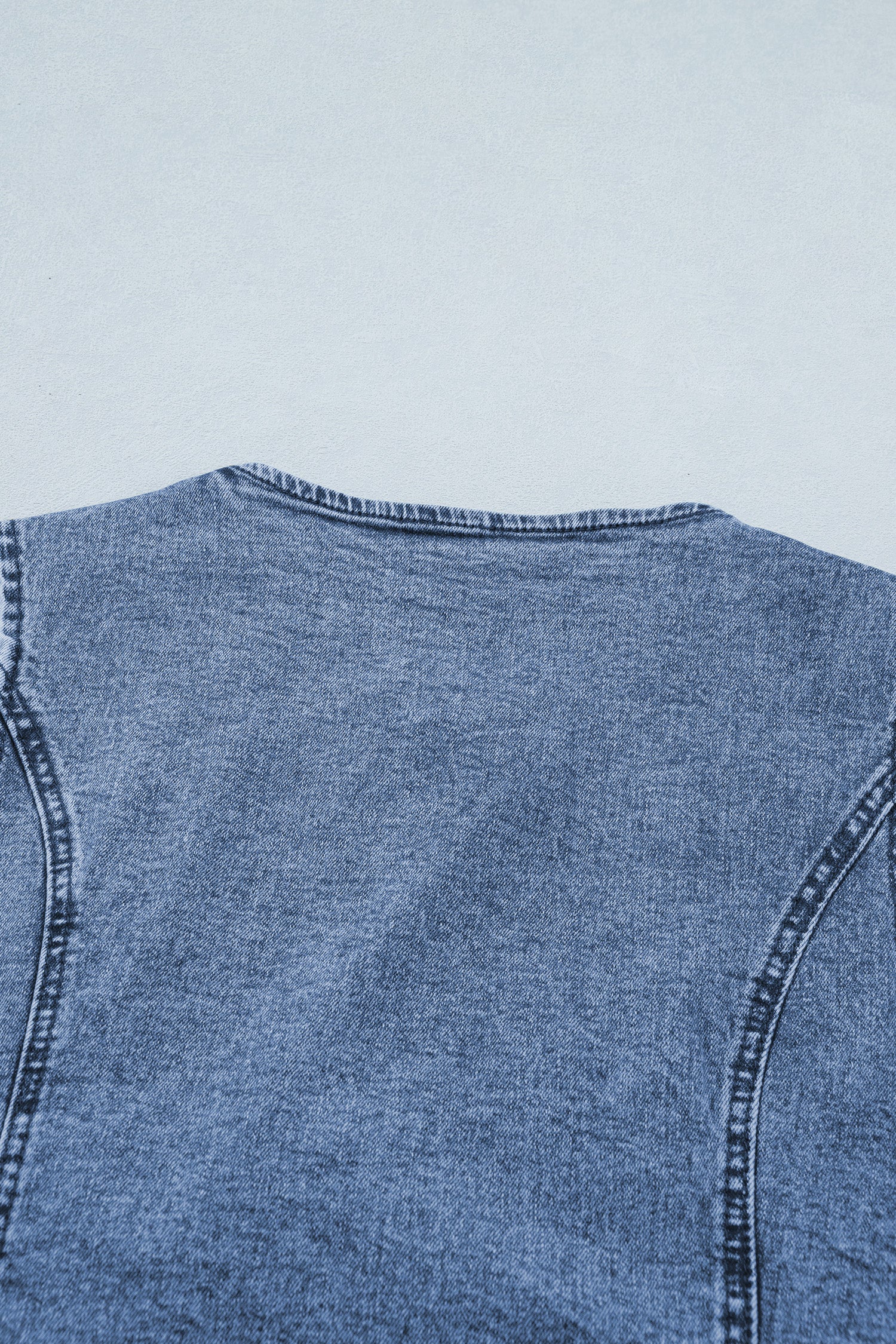 Ashleigh Blue Buttoned Front Slit Denim Vest