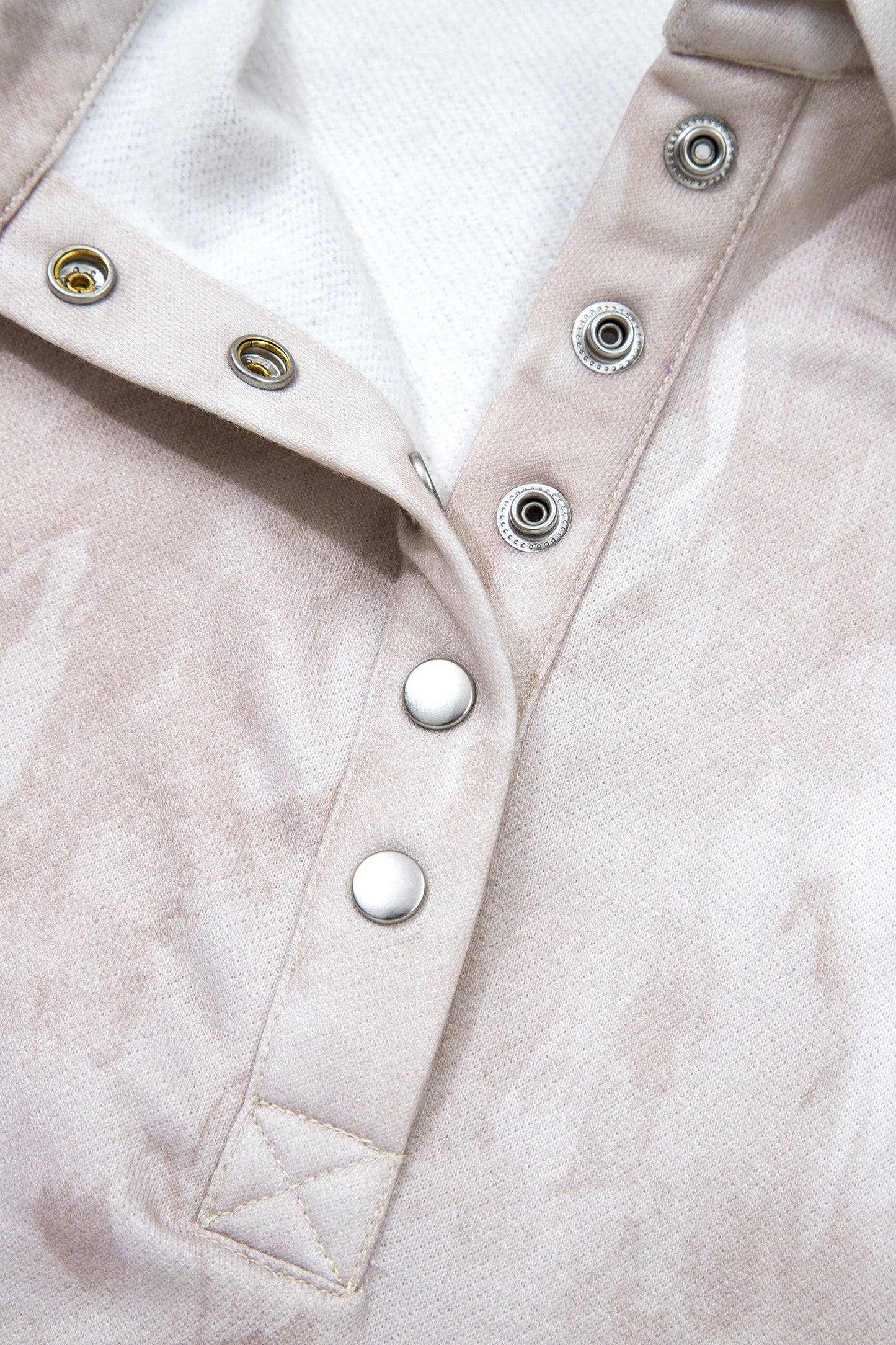 White Abstract Woodland Print Balloon Sleeve Pullover Drawstring Mini Skort Set