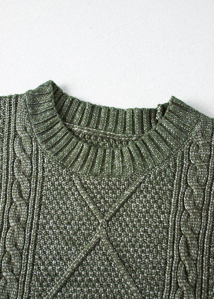 Parchment Cable Knit Drop Shoulder Loose Fit Sweater Dress