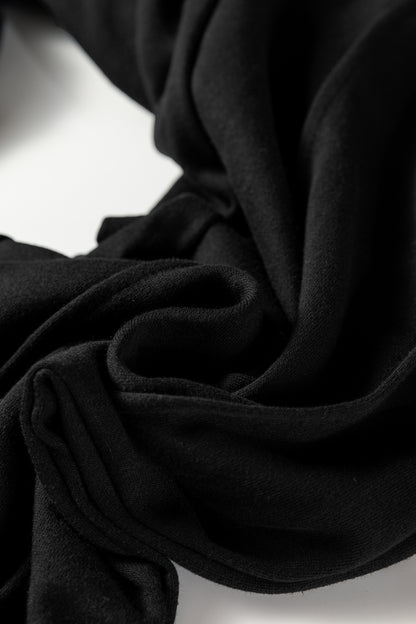 Black Seamed Drawstring High Waist Wide Leg Sweatpants