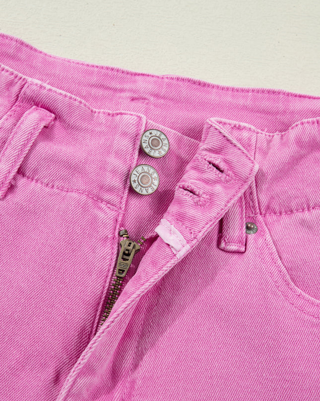 Mist 2-Button High Waist Flared Bottom Jeans