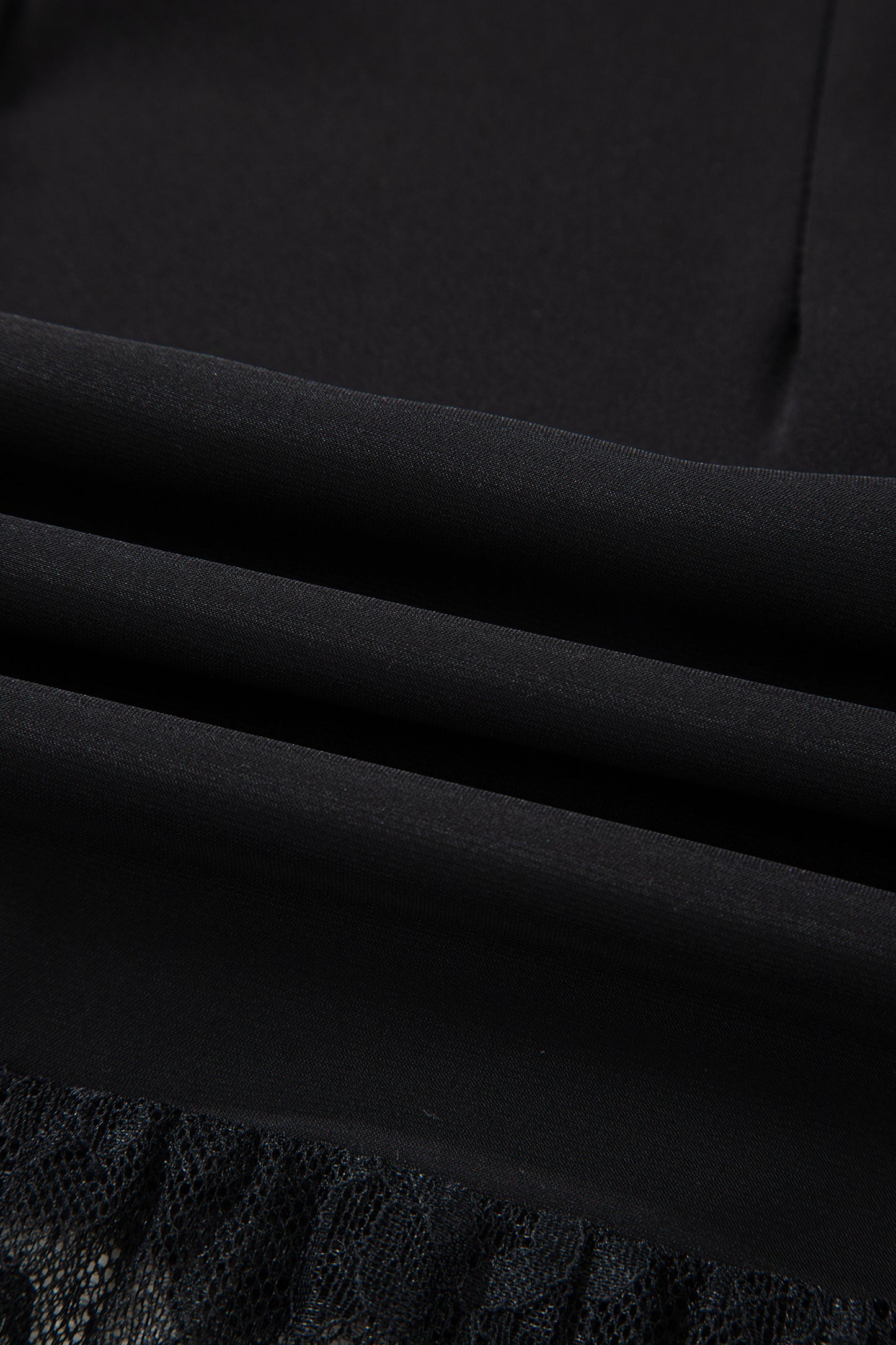 Black Solid Color Sleeveless Sheer Floral Lace Patchwork Long Dress