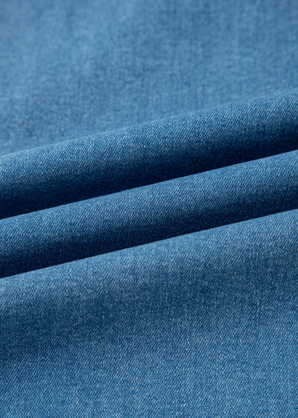 Dusk Blue Retro Washed Patch Pocket Loose Jeans