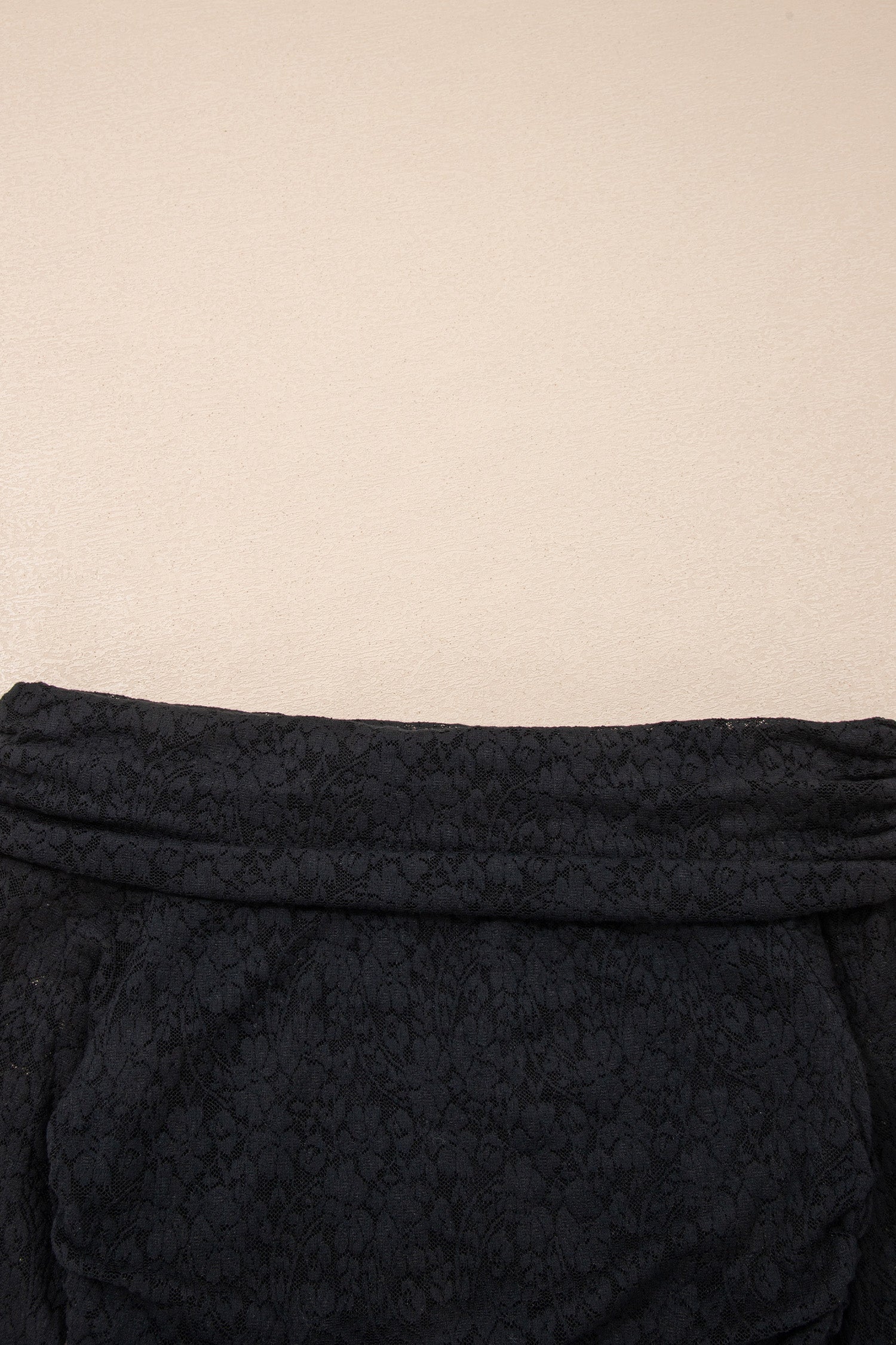 Black Floral Lace Off-shoulder Long Sleeve Slim Top