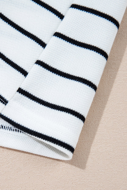 Rose Stripe Casual Wide Leg 2pcs Pants Set