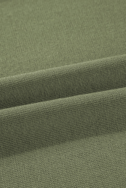 Black Contrast Trim Half Sleeve Top Drawstring Pants Loose 2pcs Sweater Suit Set