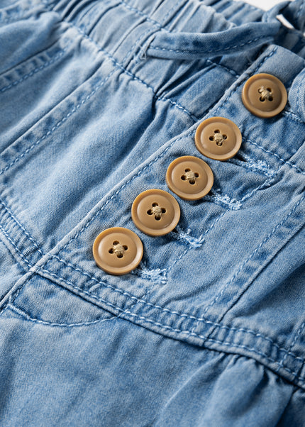 Button Fly Waist Wide Leg Jeans