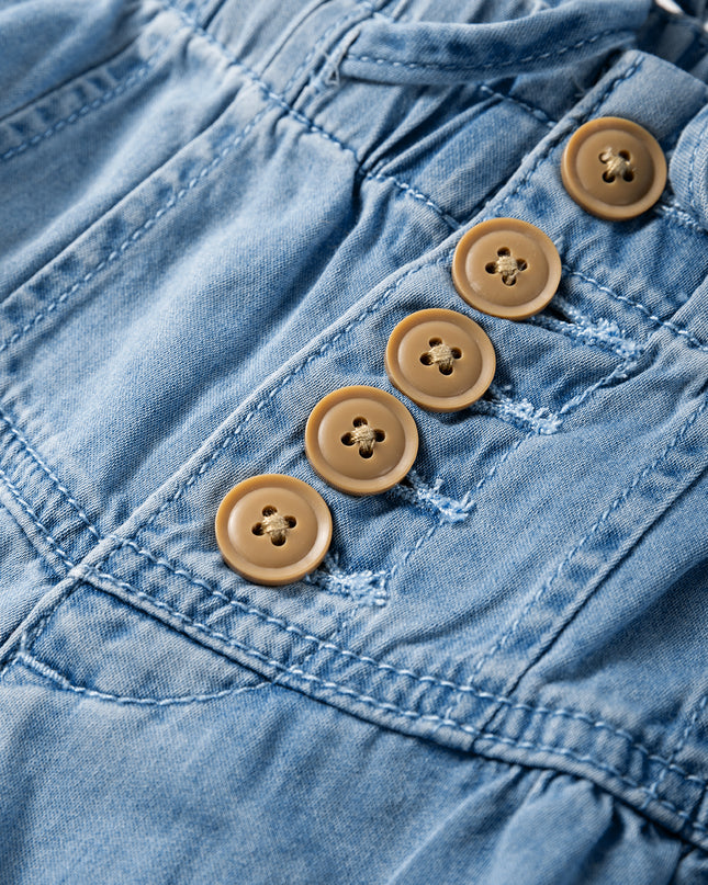 Button Fly Waist Wide Leg Jeans