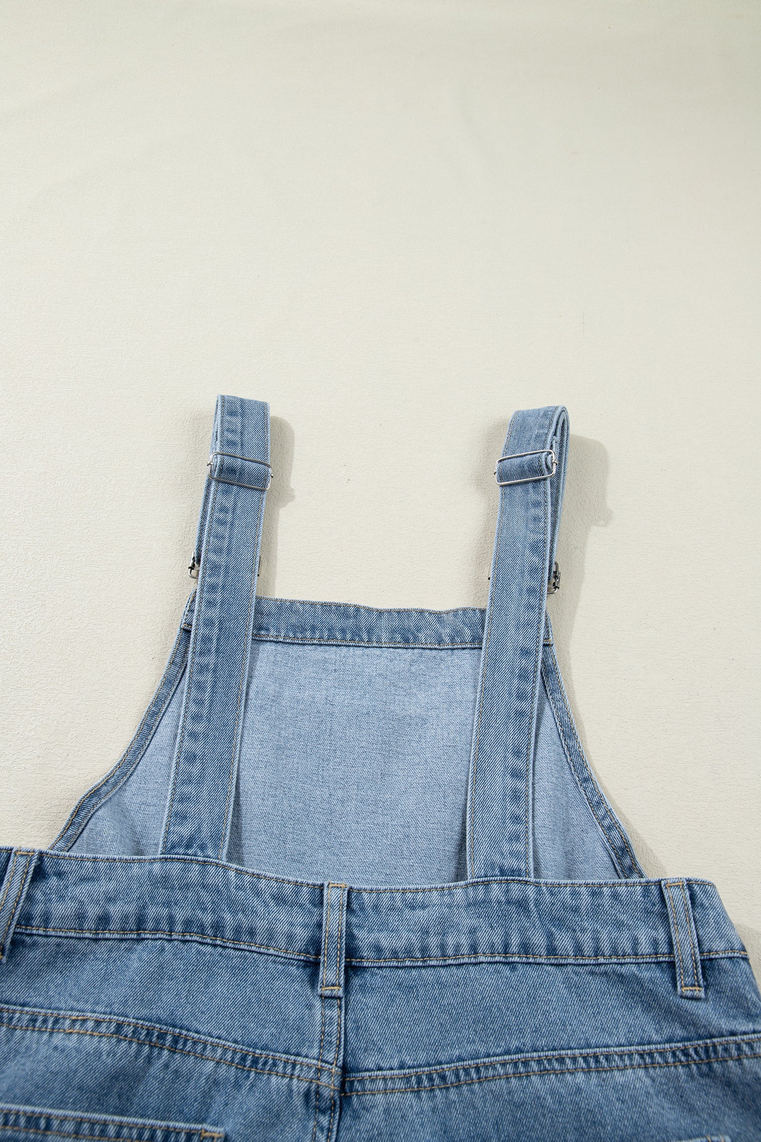 Dusk Blue Pleated Wide Leg Retro Pocketed Denim Jumpsuit