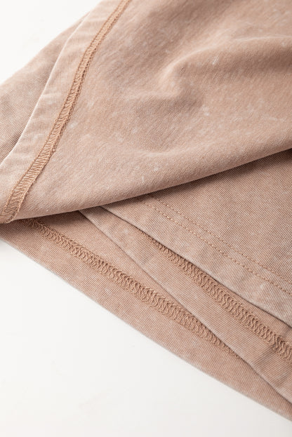 Myosotis 2 Pieces Mineral Wash Cotton Tank Top Lined Split Skirt Set