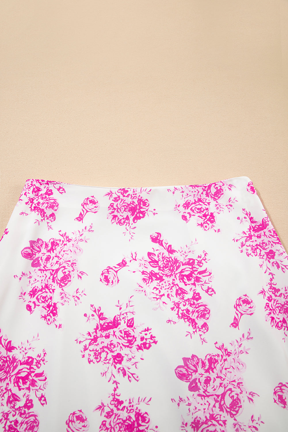 Sky Blue Boho Floral High Waist Ruffle Split Maxi Skirt