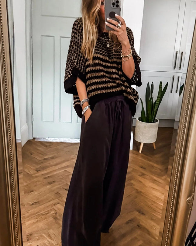 Red 3/4 Draped Sleeve Slouchy Sweater