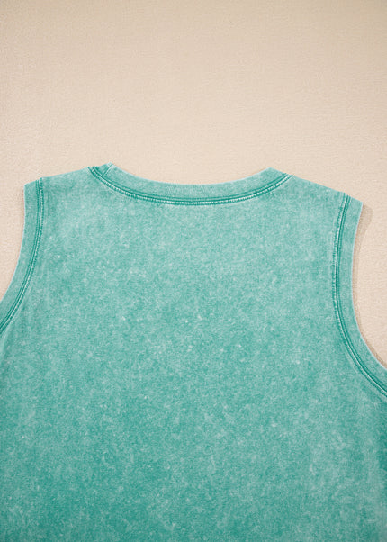 Sea Green Tank Mini Dress with Pockets