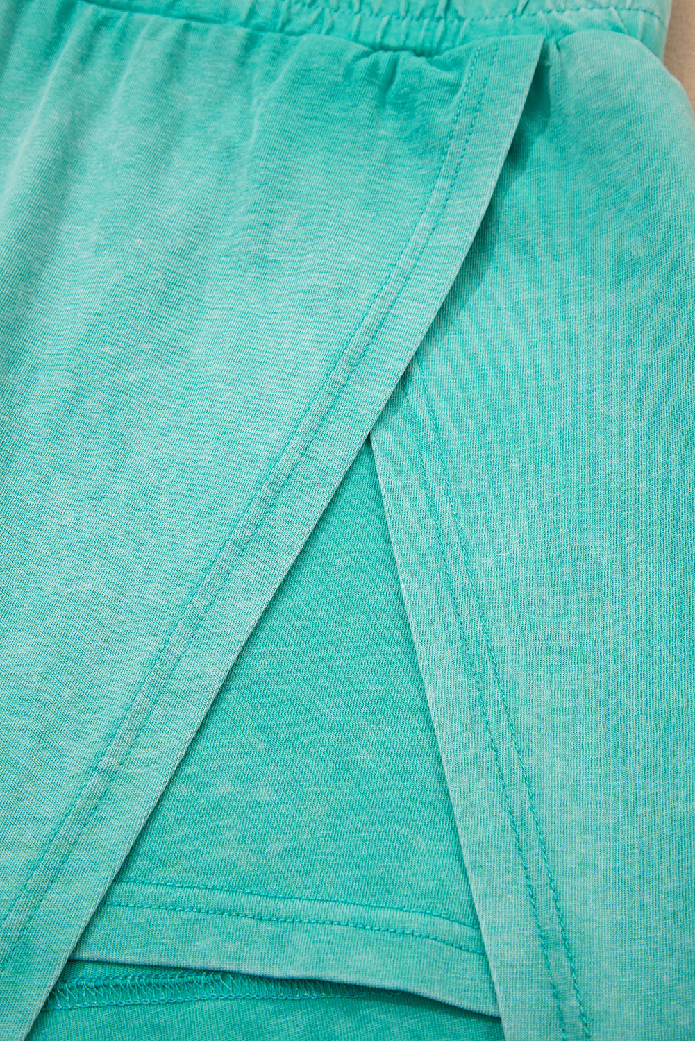 Myosotis 2 Pieces Mineral Wash Cotton Tank Top Lined Split Skirt Set