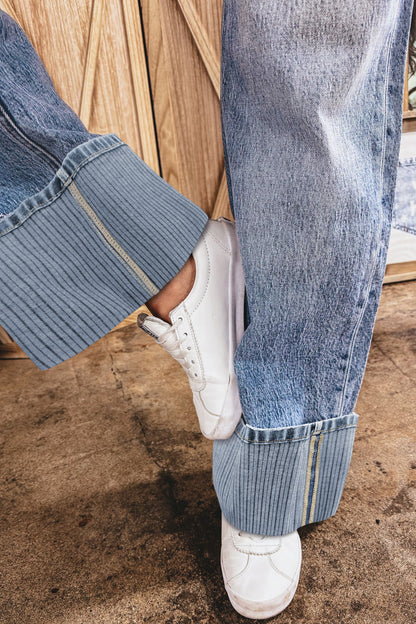 Ashleigh Blue Cuffed Straight Loose Jeans