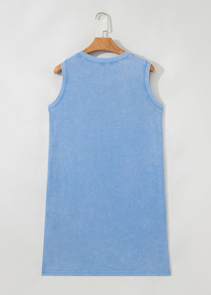 Sea Green Tank Mini Dress with Pockets