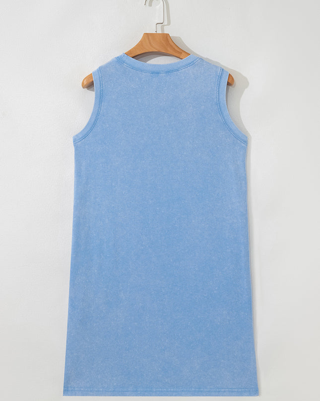 Sea Green Tank Mini Dress with Pockets