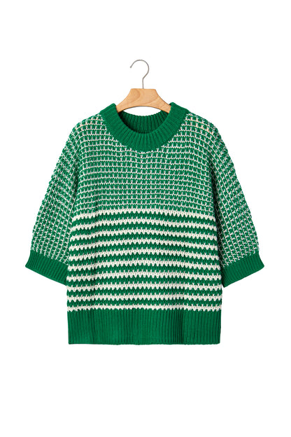 Red 3/4 Draped Sleeve Slouchy Sweater