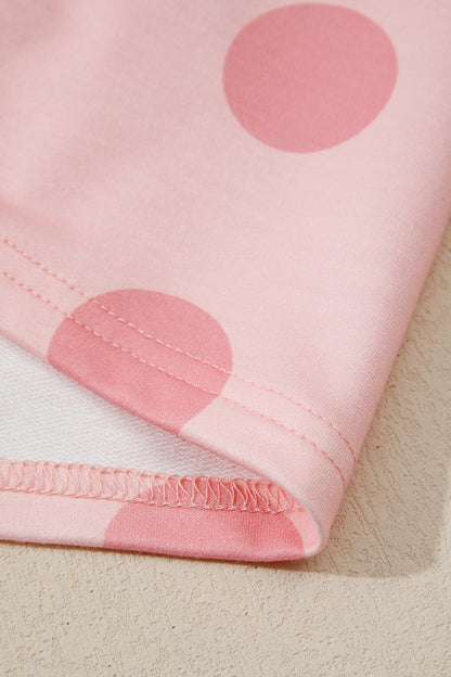 White Polka Dot Printed Long Sleeve Flared Mini Dress