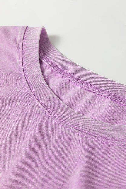 Carrot Mineral Wash Pocketed T-shirt Long Dress