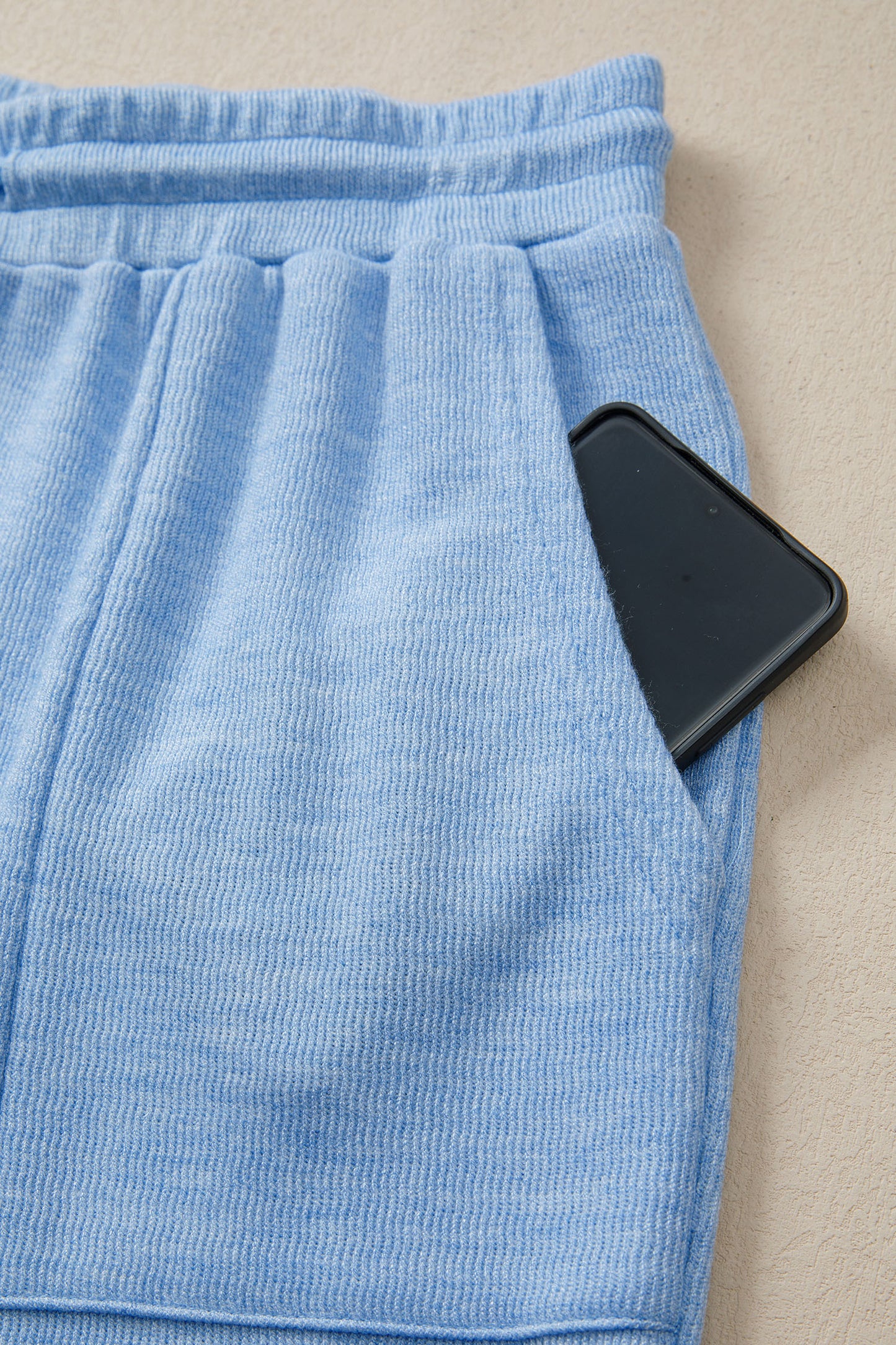 Beau Blue Cap Sleeve Matching Top and Jogger Pants Set