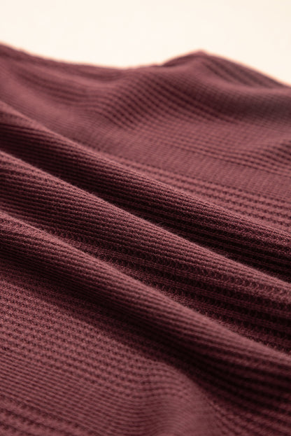 Beau Blue Solid Color Ribbed Ruffle Tank Top and Pants Set