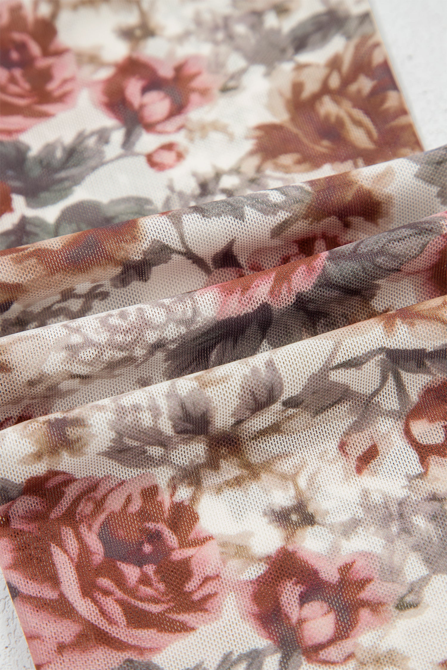 Red Floral Print Stitched Detail Tie V Neck Long Bell Sleeve Blouse