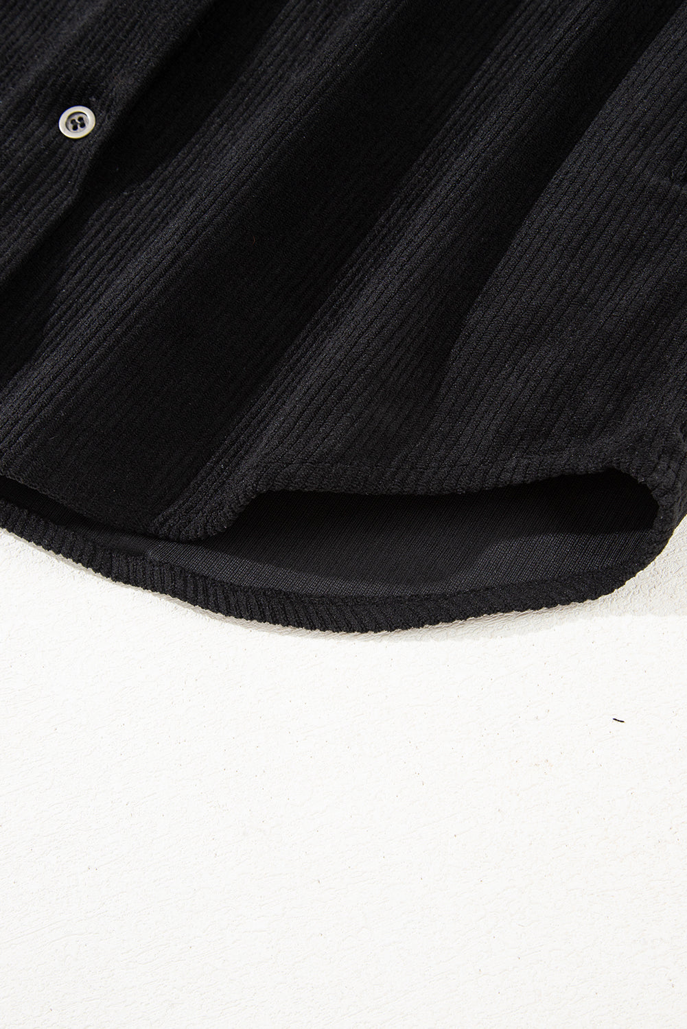 Beige Corduroy Shirt Style Full Button Long Sleeve Shift Mini Dress