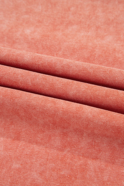 Carrot Mineral Wash Pocketed T-shirt Long Dress