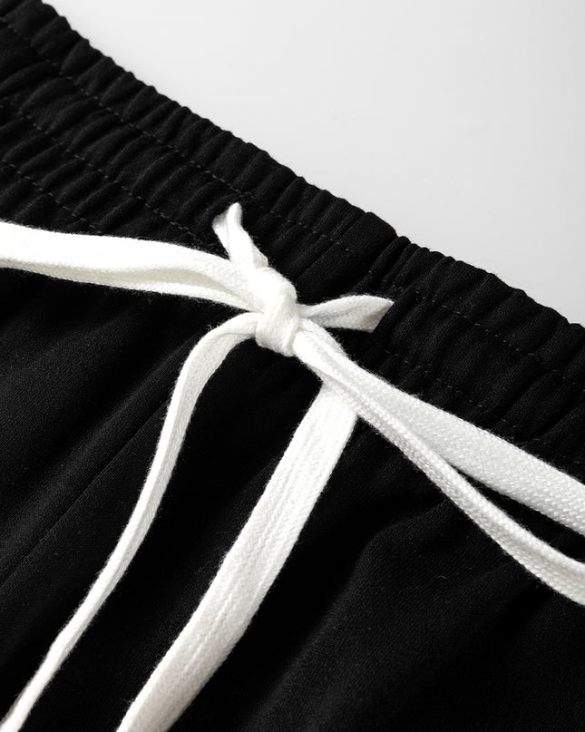 Brown Stripe Striped Drop Shoulder Pullover and Jogger Pants Set