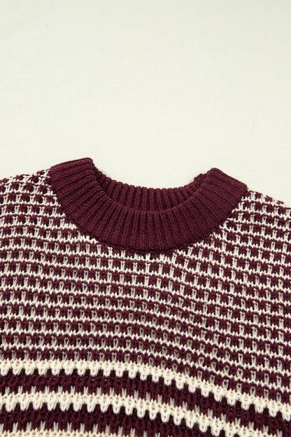 Red 3/4 Draped Sleeve Slouchy Sweater