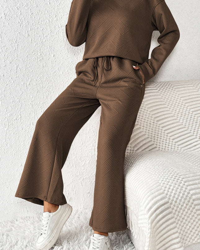 Navy Blue Ultra Loose Textured 2pcs Slouchy Outfit Set