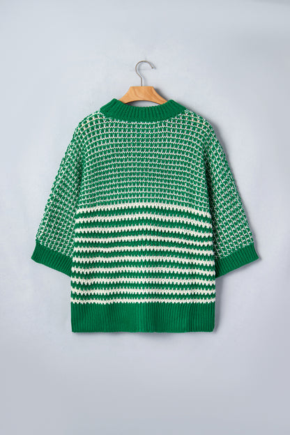 Red 3/4 Draped Sleeve Slouchy Sweater