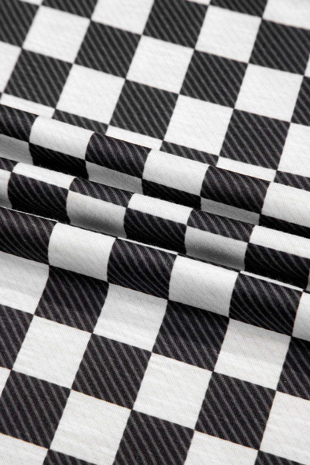 Black Checkerboard T Shirt and High Waist Skorts 2 Piece Outfit set