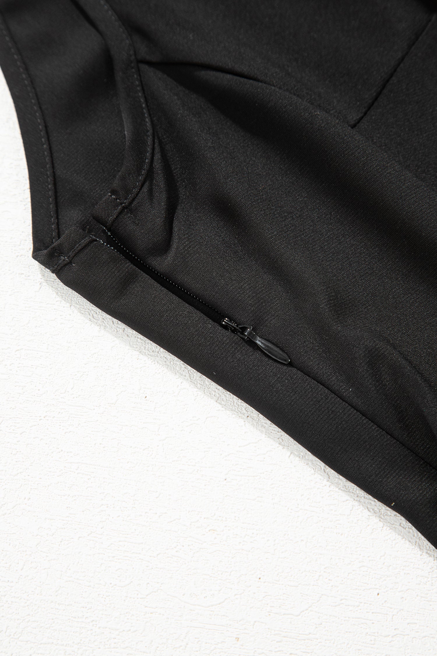 Black Solid Color Sleeveless Sheer Floral Lace Patchwork Long Dress