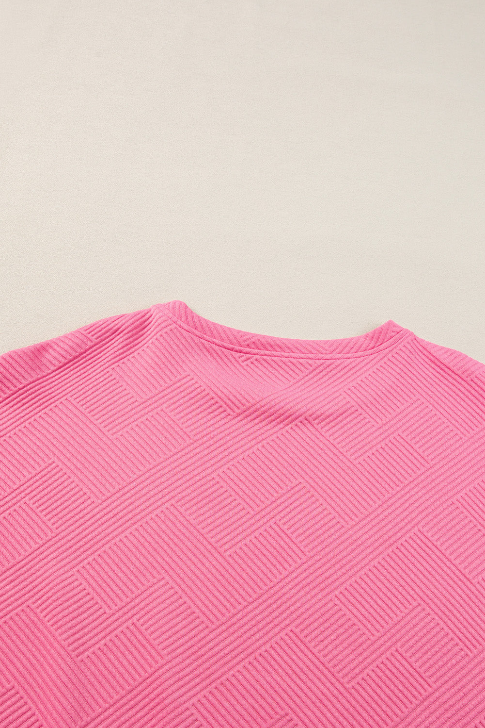 Black Textured Loose Fit T Shirt and Drawstring Pants Set