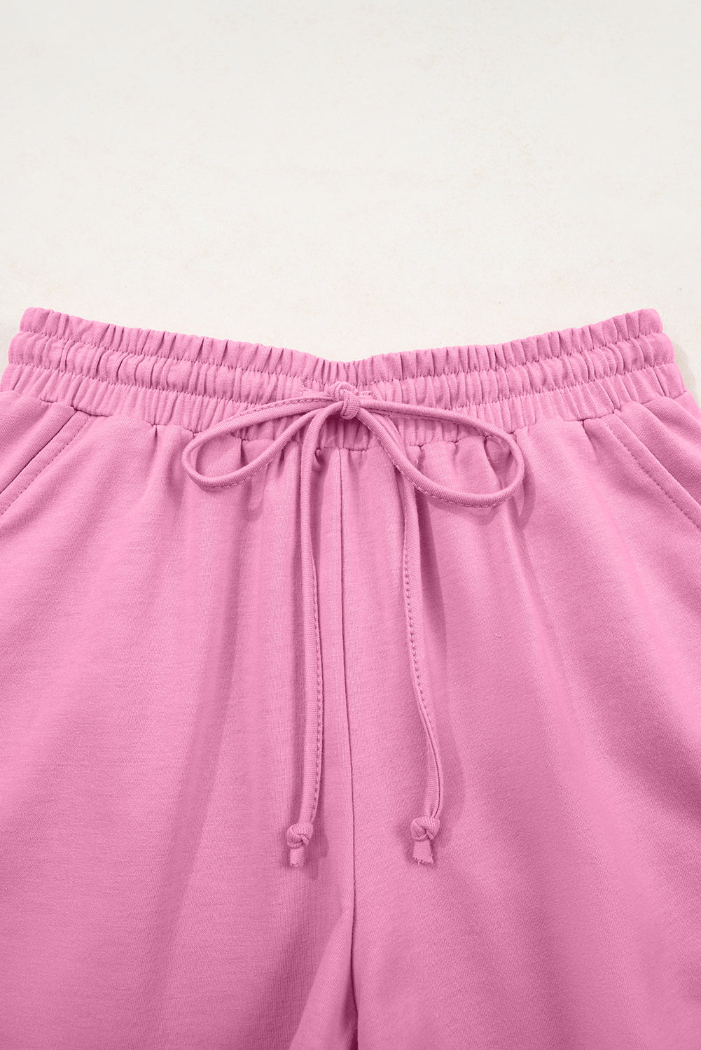 Meadow Mist Green Solid Loose V Neck Half Sleeve Tee and Shorts Set