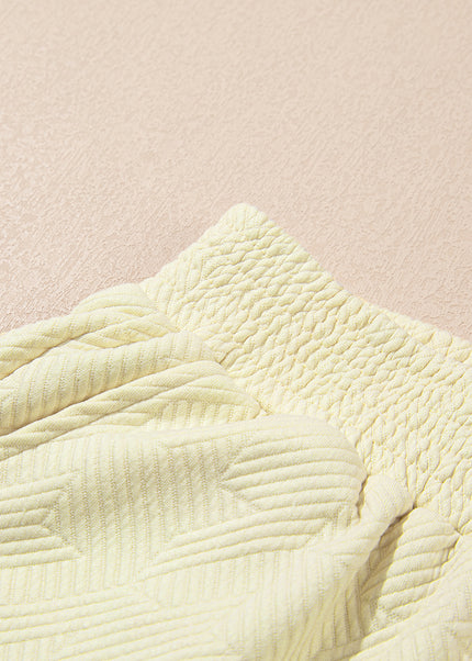 Rose Red Textured Puff Sleeve Top and Pants Set