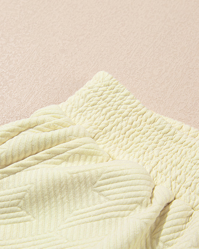 Rose Red Textured Puff Sleeve Top and Pants Set