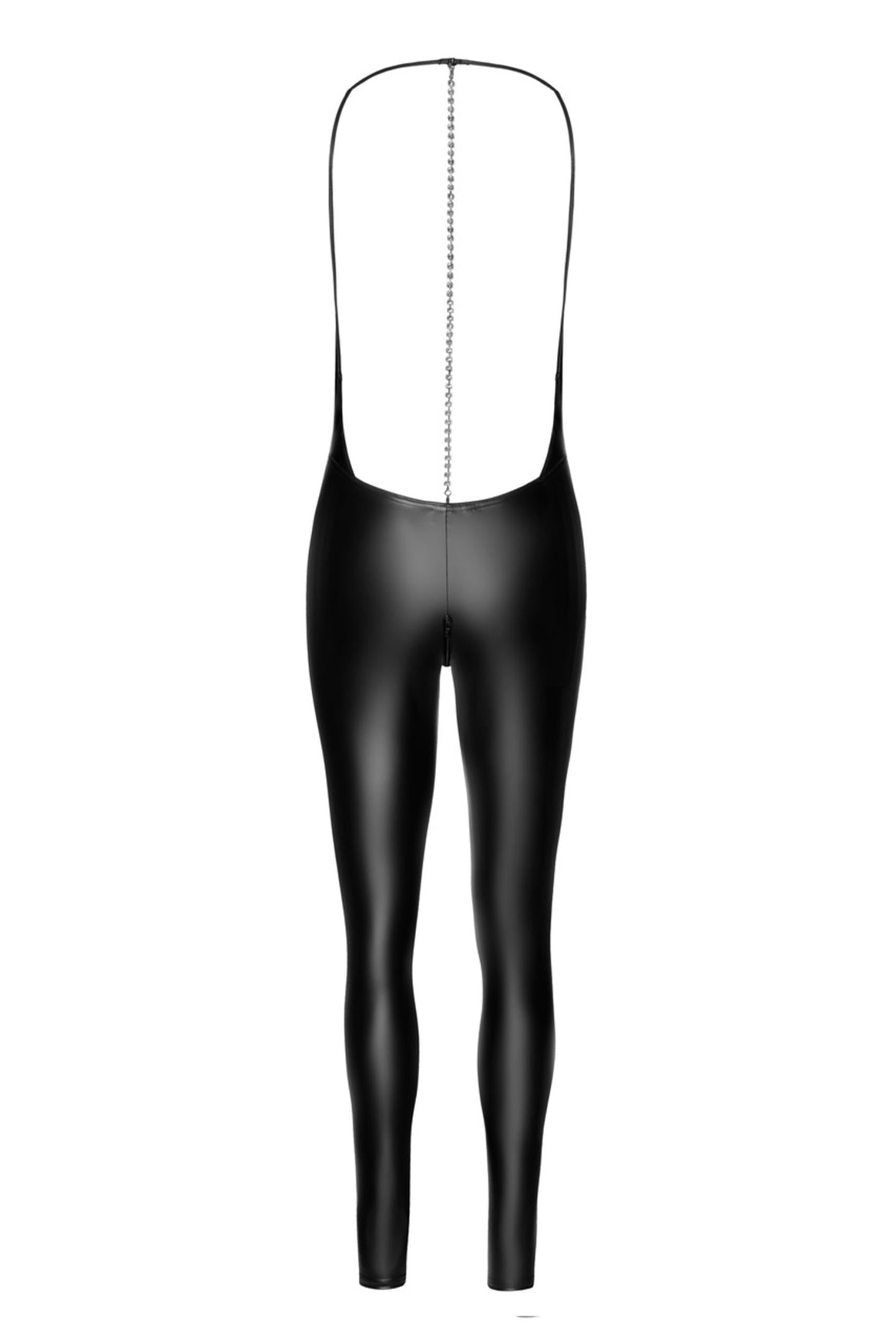 Mirage catsuit with jewelry rhinestone chain adorning the bac