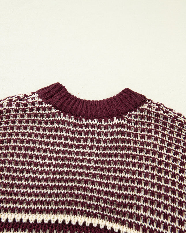 Red 3/4 Draped Sleeve Slouchy Sweater