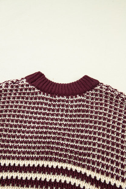 Red 3/4 Draped Sleeve Slouchy Sweater