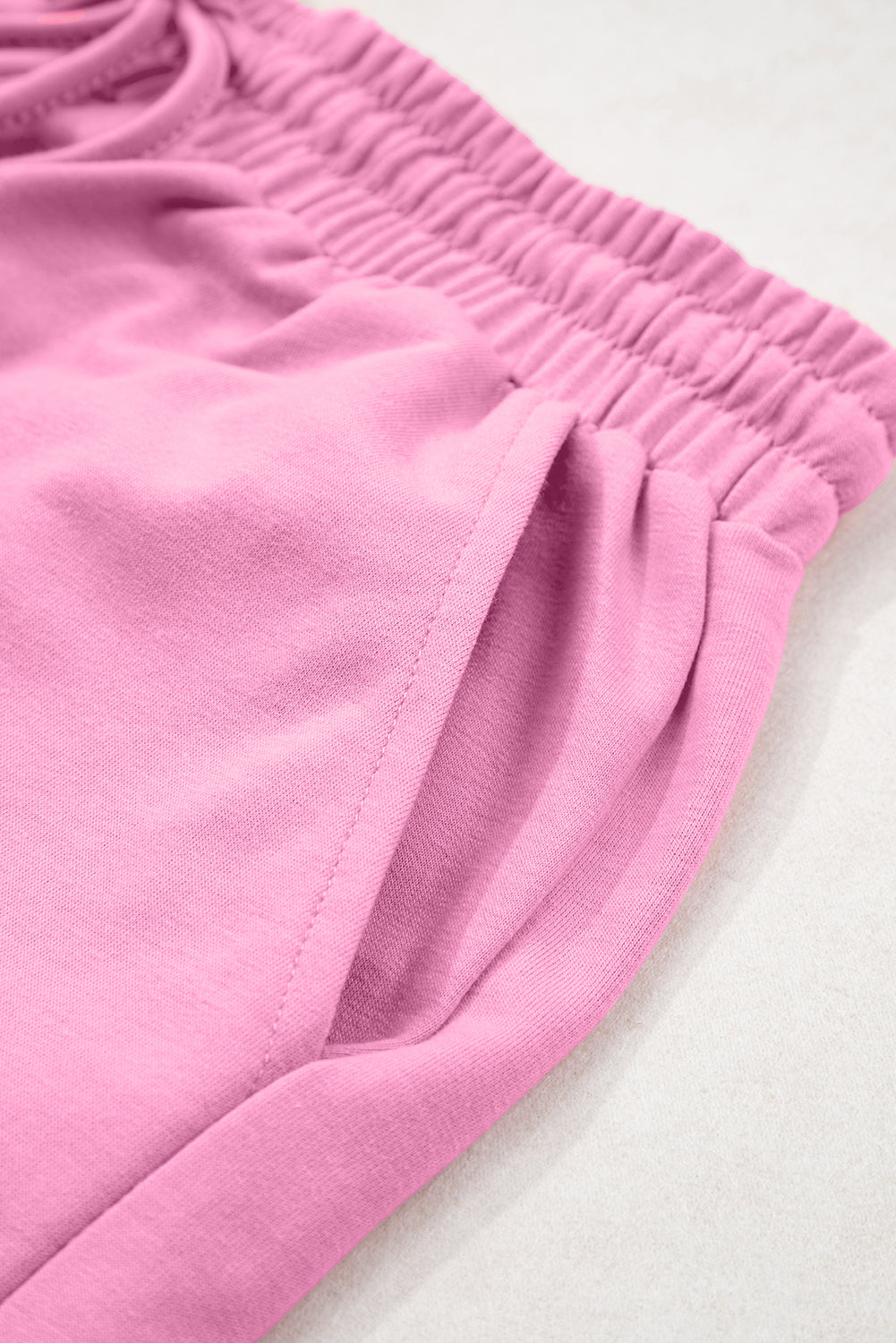 Meadow Mist Green Solid Loose V Neck Half Sleeve Tee and Shorts Set