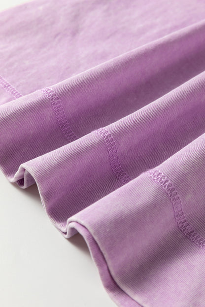 Carrot Mineral Wash Pocketed T-shirt Long Dress